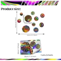 Pegatinas de pared de mandala con gradiente láser que cambian de color según el ángulo - Estilo de Patrón de Mandala (LS13502-KN) / Especificación Estándar