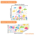 Cartoon Blumen Wandsticker Set mit Sonne, Wolken und Spruch für Kinderzimmer Dekoration - Bunter Cartoon-Stil