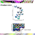 Laser holographic butterfly wall stickers with 15 pieces showing color gradient effects - 20*30cm