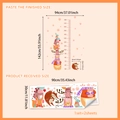Detail view of cartoon animal height chart wall stickers showing layout and final dimensions - Forest Deer with Snowflakes (MS3237) / 30x90cmx2 Sheets