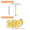 Cartoon giraffe height chart wall sticker for kids room decor with cm and inch scales - Yellow Giraffe / 30x60cm