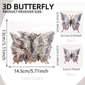 Set of 12 3D vintage colorful butterfly wall stickers for living room and bedroom decor - Vintage Patterned Style / 13*14.5cm