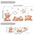 Star-catching bear wall sticker with cloud and stars, 27x13cm finished size decoration - 10x30cm 1 Sheet