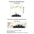 Wandsticker-Set mit Sternen und Halbmond in Gold und Dunkelblau für Wohndekor - Ramadan Moschee Mond Stern (MS4010-ZC) / 30x90cm