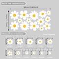 Set of 14 white daisy wall stickers with size details showing 90x45cm coverage - White Daisy Set (MJ6052-ZY)