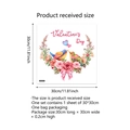 Adesivo da parete gnomo con ghirlanda di rose rosa e uccelli San Valentino 30x30cm - Stile Corona di Fiori Rosa e Uccelli (ATW6022-NL)