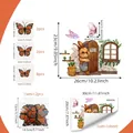 Cartoon-Hase und 3D-Schmetterling Wandsticker-Set mit detaillierter Größenübersicht - 20*30cm*1 Blatt + 12 Stk. Schmetterlinge