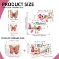 Küchenwandtattoo-Set mit 12 rosa Schmetterlingen und Maßen der Küchenutensilien - 30*60cm*2 Blätter + 12Stk Schmetterlinge Set