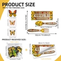 Sunflower kitchen wall stickers with 12 3D butterflies and kitchen sign decal set - 18*40cm*2 Sheets + 12 Butterflies
