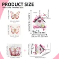Rosa Wandtattoo-Set Vogelhaus Welcome mit 12 Stück 3D Schmetterling Deko Elementen - Rosa Vogelhaus und 3D Schmetterling Set (MS2290-KQ+PY4010-KN)