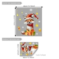 Pegatinas estáticas de zorro navideño y estrellas para decoración de paredes del hogar - 30x40cm