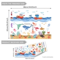 Wandsticker Set Meerestiere mit Wal und Schiff für Kinderzimmer, selbstklebende Deko - 30*90cm*2 Stk