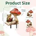 2D tropical frog and mushroom garden stake decor, size specifications 15.5x16.5cm - Reading Frog (DC11008-ZY)