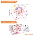 Regenboog eenhoorn muursticker voor kinderkamer inclusief handige maattabel gids - 30*90cm*3st
