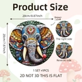Decorazione da giardino elefante mosaico colorato con diametro 20cm e design 2D - Motivo Elefante Colorato (DC11007-ZY)