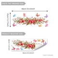 Self-adhesive floral vine and butterfly window sticker with double-sided printing effect - 30*90cm