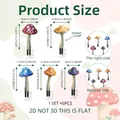 Set di 5 paletti da giardino a fungo 2D colorati in PVC per decorazioni esterne vivaci - Set di 5 Pezzi