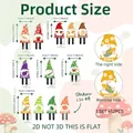Size chart for 12pcs vegetable gnome garden stakes with 2D flat plastic design - Set of 12