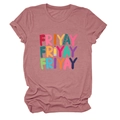Detail of soft pink T-shirt featuring FRIYAY print with pencil and ruler graphics - S / Rose Gold