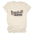 Dettaglio della stampa Baseball GRAMMY su t-shirt beige in cotone a girocollo - S / Sabbia (Testo Nero)