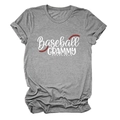 Dettaglio della stampa Baseball GRAMMY su t-shirt grigia in cotone a girocollo - S / Grigio Scuro (Testo Bianco)
