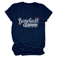 Close-up of navy blue baseball GRAMMY cotton t-shirt with detailed screen print - Navy Blue (White Text)