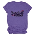 Detail of purple Baseball Grammy t-shirt showing high-quality fabric texture and print - Purple (Black Text)