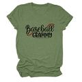 Flat lay of a grass green Baseball Grammy t-shirt with soft cotton texture and graphic print - Olive Green (Black Text)