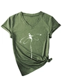 Détail d'un T-shirt vert armée à col en V avec imprimé libellule et texte Warrior - S / Vert Olive (Graphiques Blancs)