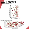 3D Red Rose Vine Wall Decal Set with Butterfly Stickers for Living Room Decor - Rose Vine and 3D Butterfly Set / 30x90cm (1 Sheet) + 12pcs 3D Butterflies / Red
