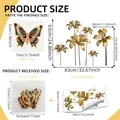 Gold butterfly wall sticker set with lily floral pattern size guide and dimensions - 30*60cm*2 Sheets + 12 Butterflies