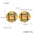 Technische afmetingen van 2,5 cm titaniumstalen goud-oorringen met groen lakontwerp - Goud