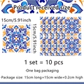 Detailed view of 15x15cm mandala art tile stickers with dimensions and set size - Style ACZ2021 / 15x15cm