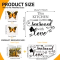 Kitchen wall decal with gold butterfly 3D stickers and love phrase seasoned with love - 30*60cm*1 Sheet + 12Pcs 3D Butterflies