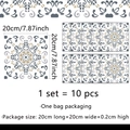 Detalle de dimensiones para pegatinas de azulejos mandala gris vintage 20x20cm pack 10 - 20x20cm (Juego de 10)