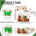 Luminous 3D butterflies and kitchen wall sticker set with detailed size measurements - Glow Butterfly Kitchen Theme Set