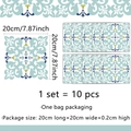 Detail view of 20x20cm vintage pattern tile stickers set including 10 pieces per pack - Large Mediterranean Pattern Style (ACZ14002)