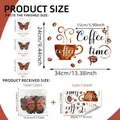 3D coffee cup wall stickers and 12 butterflies with size measurements for tea room decor - 20*30cm*1 Sheet + 12pcs Butterflies