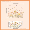 Watercolor flower butterfly static window stickers for glass display decoration - 30*60cm