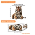 Set de pegatinas de pared de tigre realista con textura detallada y medida 83x76cm - Estampado de Tigre / 30x90cm