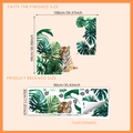 Aquarell Tiger Wandtattoo mit Monstera Blättern für Kinderzimmer Deko 100x99cm - Tiger Und Tropische Blätter Stil