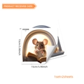 Cartoon mouse reading book wall decal set of 2, removable self-adhesive stickers for home - Little Mouse Reading Style (BM7037-YC)