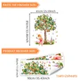 Wandtattoo Cartoon Wald mit großem blühendem Baum Eichhörnchen und Mädchen für Kinderzimmer - 30*90CM*2 Stk
