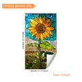 Adhesivo estático para cristal con diseño de mosaico de girasol para ventanas - Mosaico de Girasol de Vidrieras (45*80cm)
