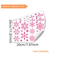 Rosa Glitzer Schneeflocken Fensteraufkleber 3er Set für Weihnachtsdekorationen - 20*30cm*3pcs
