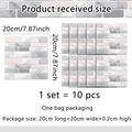 Detail showing 20x20cm gray marble mosaic tile stickers for bathroom and kitchen walls - 10 Pieces/Pack (20x20cm) (ACZ7523-NL) / Colorful