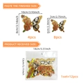 Set de 12 stickers papillons laser avec roses et crânes pour décoration Halloween - Lot de 12 (13*14cm)