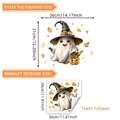 Halloween ghost wall stickers with witch hat, pumpkin and autumn leaves, 36x31cm size - 30*30cm
