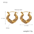 Goldene Titanstahl-Ohrringe im Twist-Design mit Zirkonia, 1,7 cm groß und 17 g schwer - Große Ohrringe