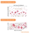 Muursticker set met roze klaprozen en vlinders voor wanddecoratie in huis - 30*90CM*2 Stuks